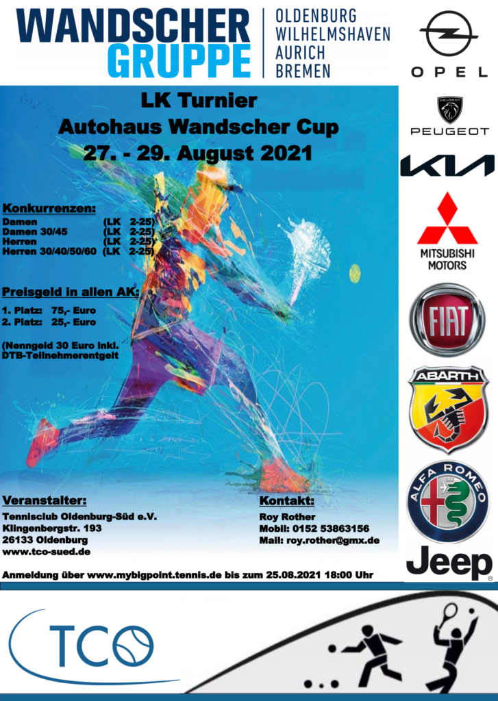 Anmeldung zum Wandscher Cup 1 Anmeldung zum Wandscher Cup 1