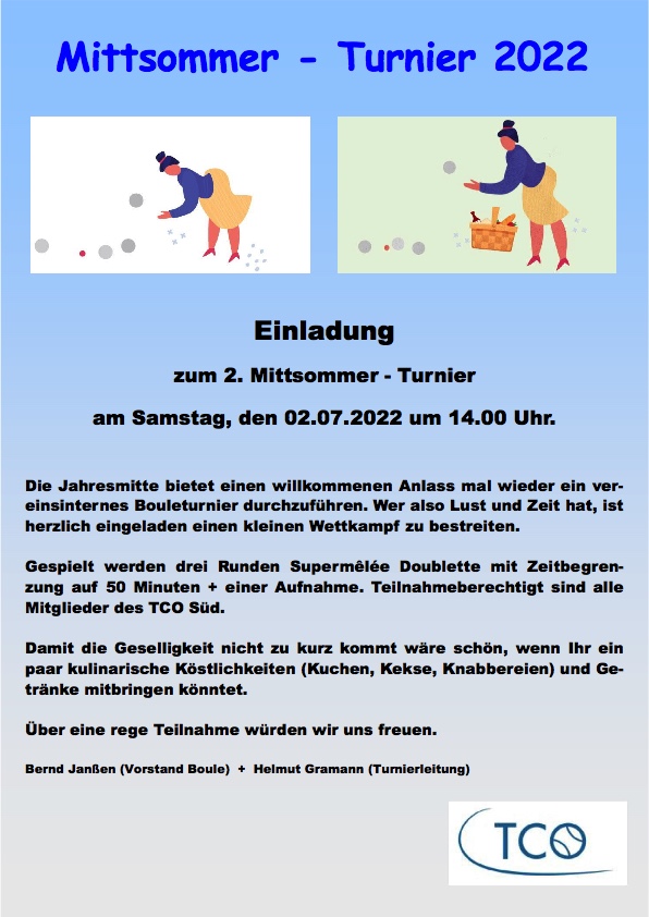 Einladung zum Mittsommer-Turnier 1